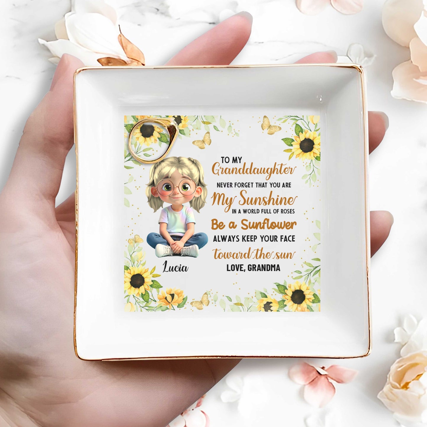 To My Granddaughter, Be A Sunflower With Sunshine And Roses