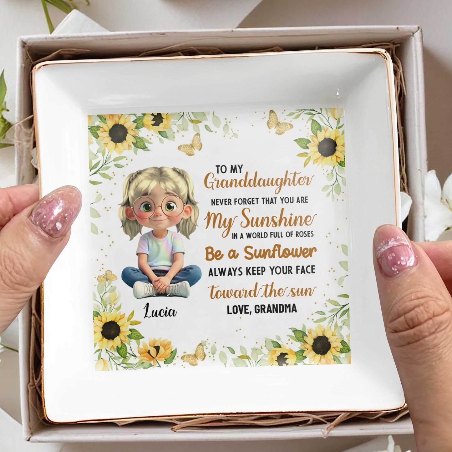 To My Granddaughter, Be A Sunflower With Sunshine And Roses