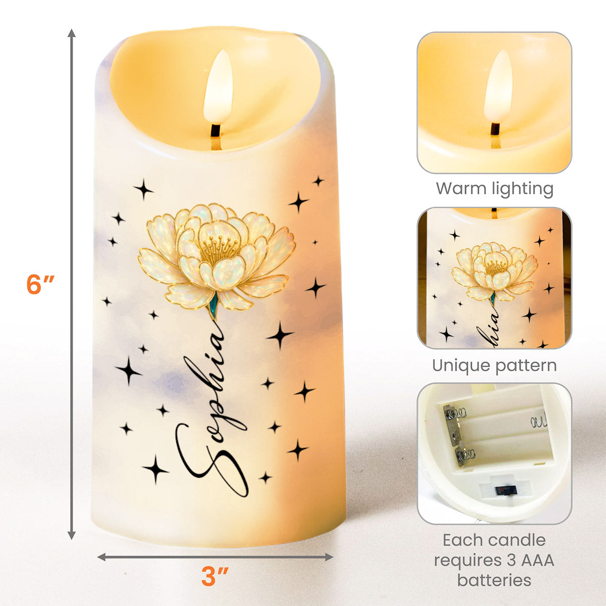 To My Granddaughter, I Love You, Flower And Stars Design