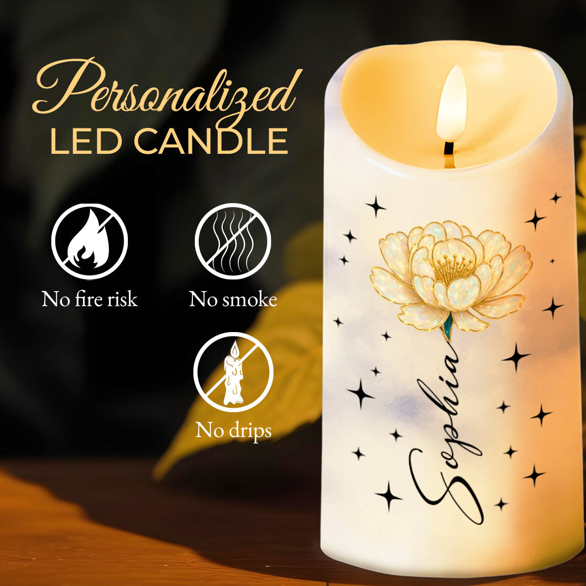 To My Granddaughter, I Love You, Flower And Stars Design