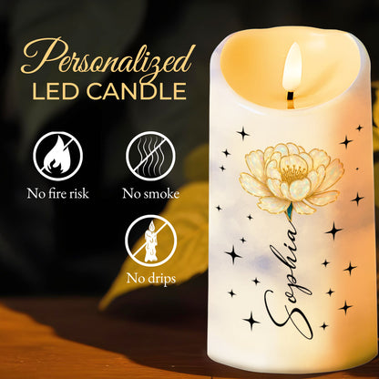 To My Granddaughter, I Love You, Flower And Stars Design