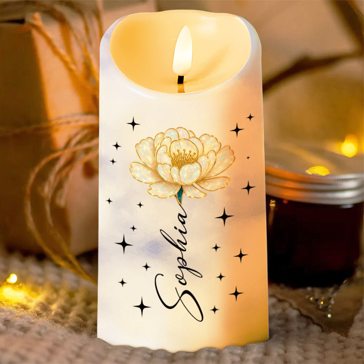 To My Granddaughter, I Love You, Flower And Stars Design