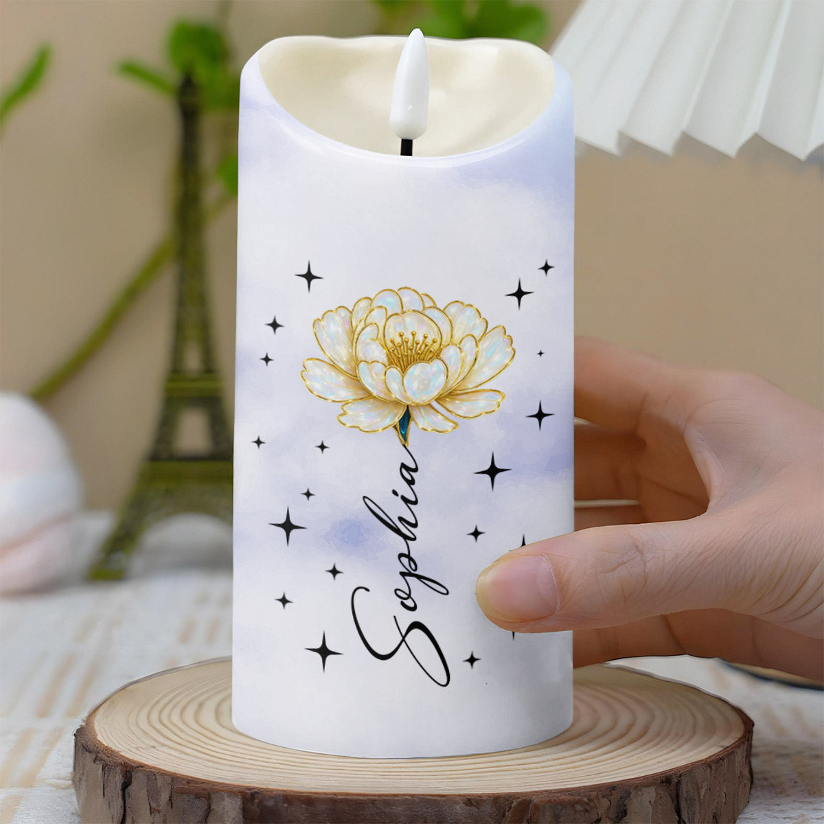 To My Granddaughter, I Love You, Flower And Stars Design