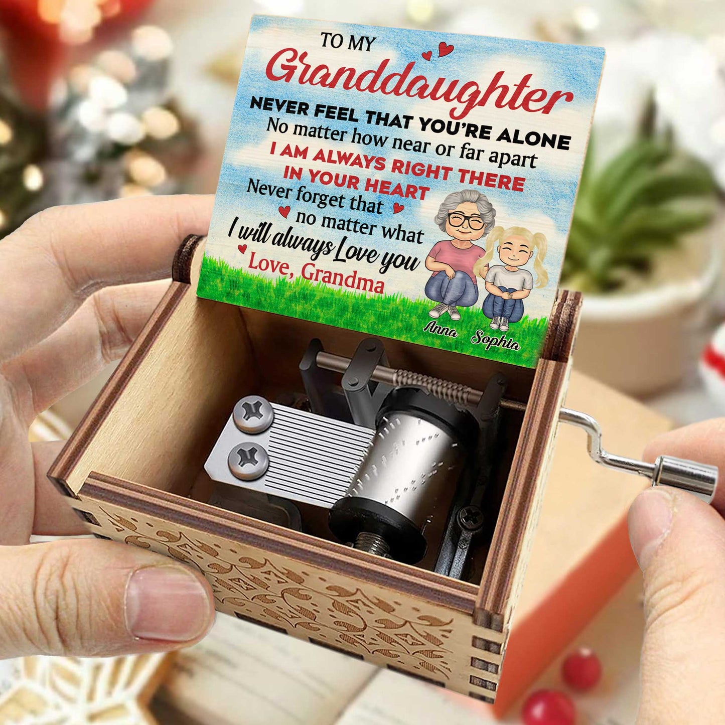 To My Granddaughter, Love From Grandma, Hearts And Grass