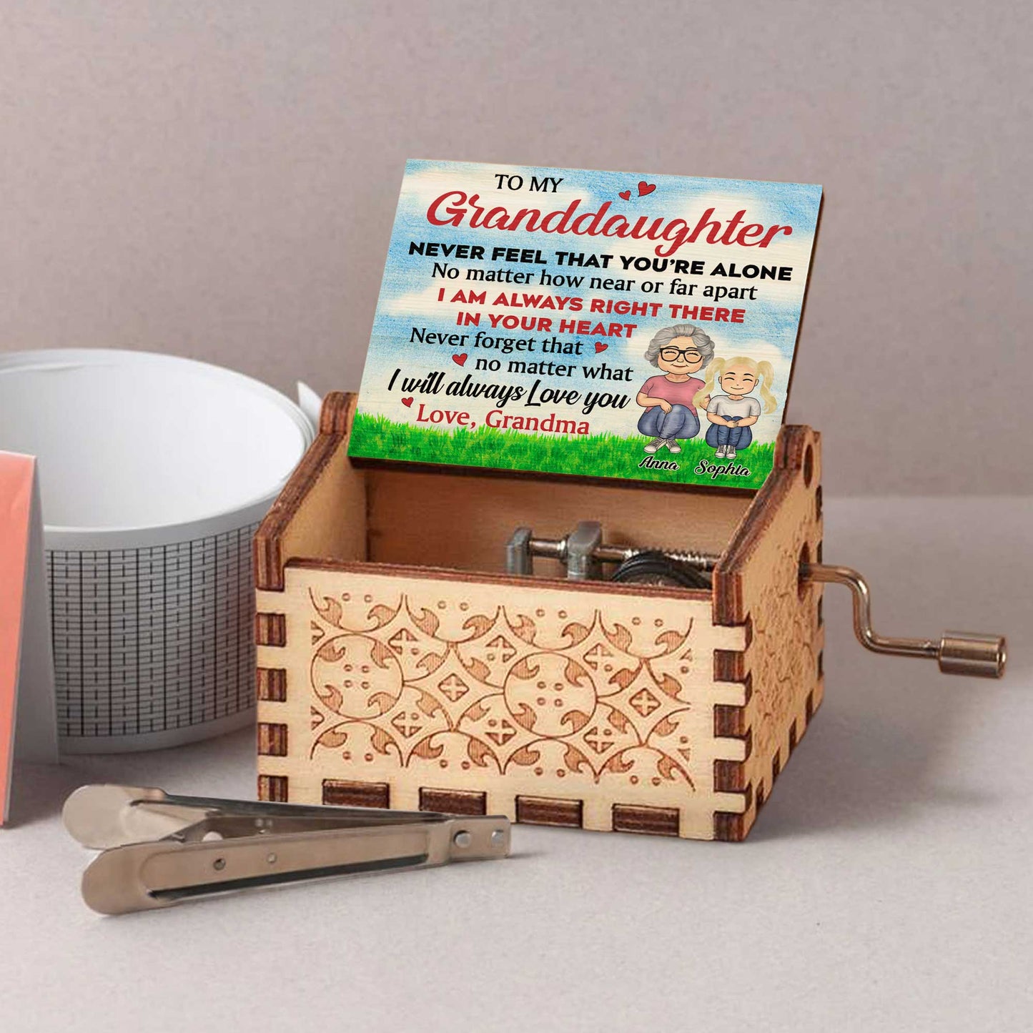 To My Granddaughter, Love From Grandma, Hearts And Grass