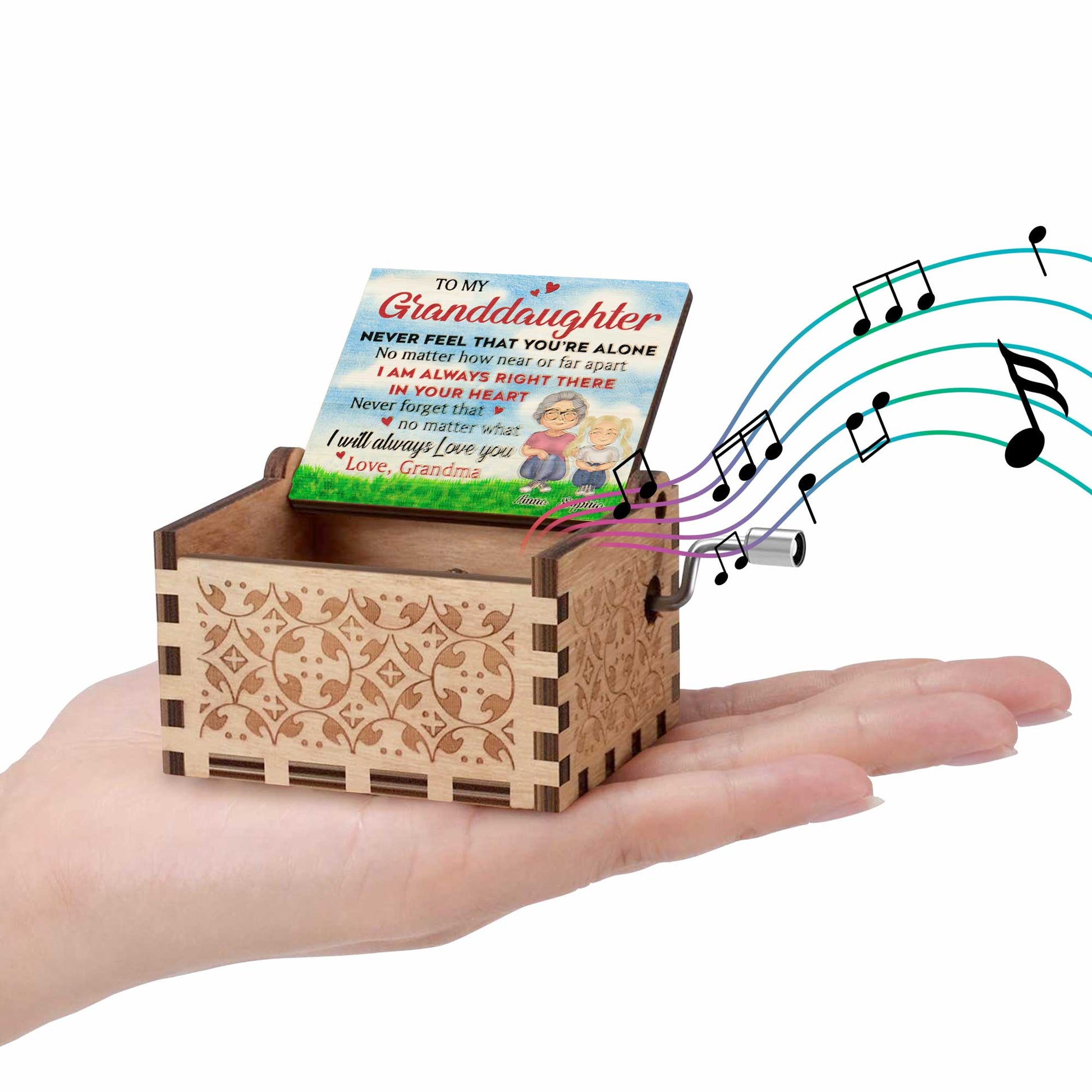 To My Granddaughter, Love From Grandma, Hearts And Grass