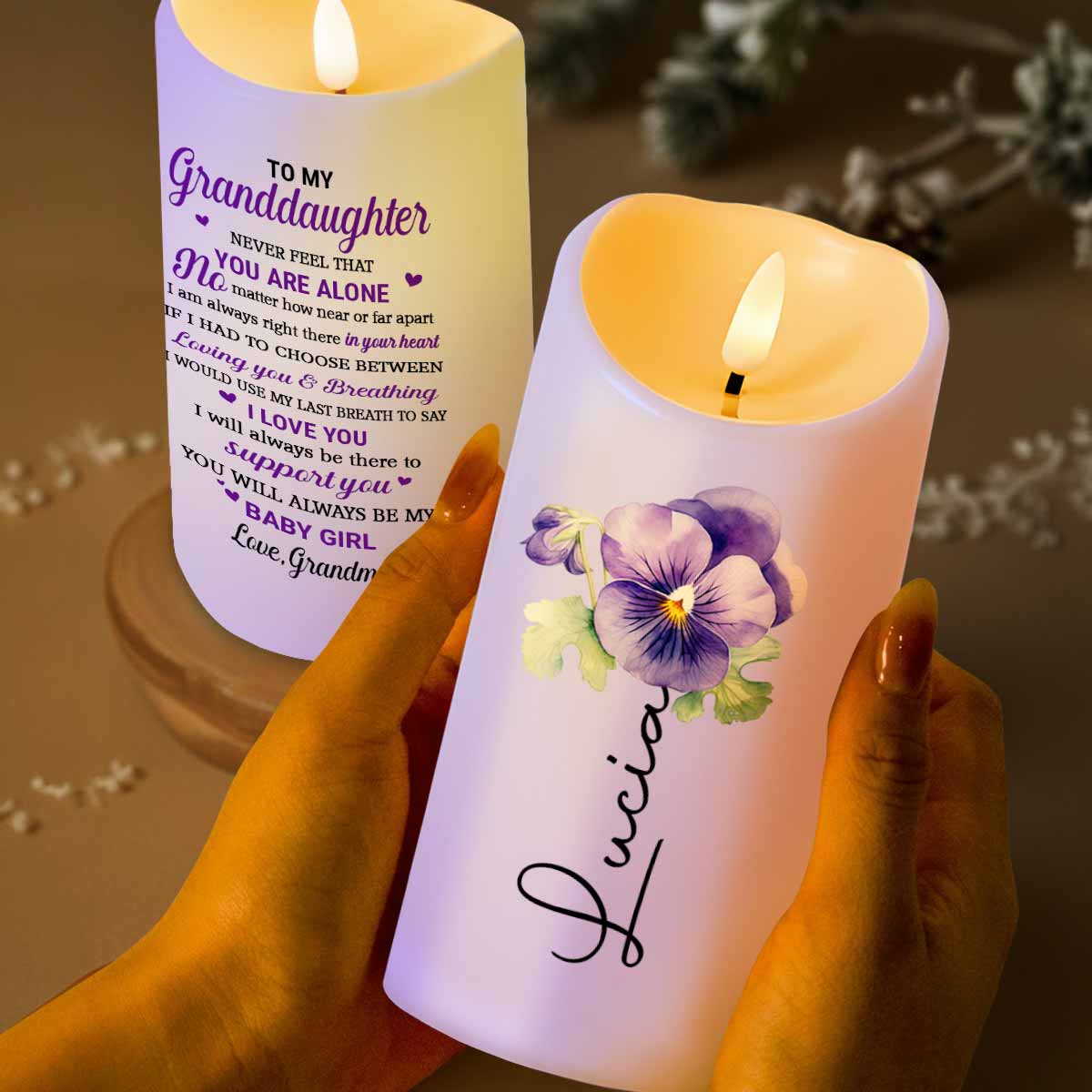 To My Granddaughter, Never Feel You Are Alone, Pansy Flower