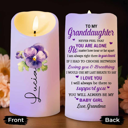 To My Granddaughter, Never Feel You Are Alone, Pansy Flower