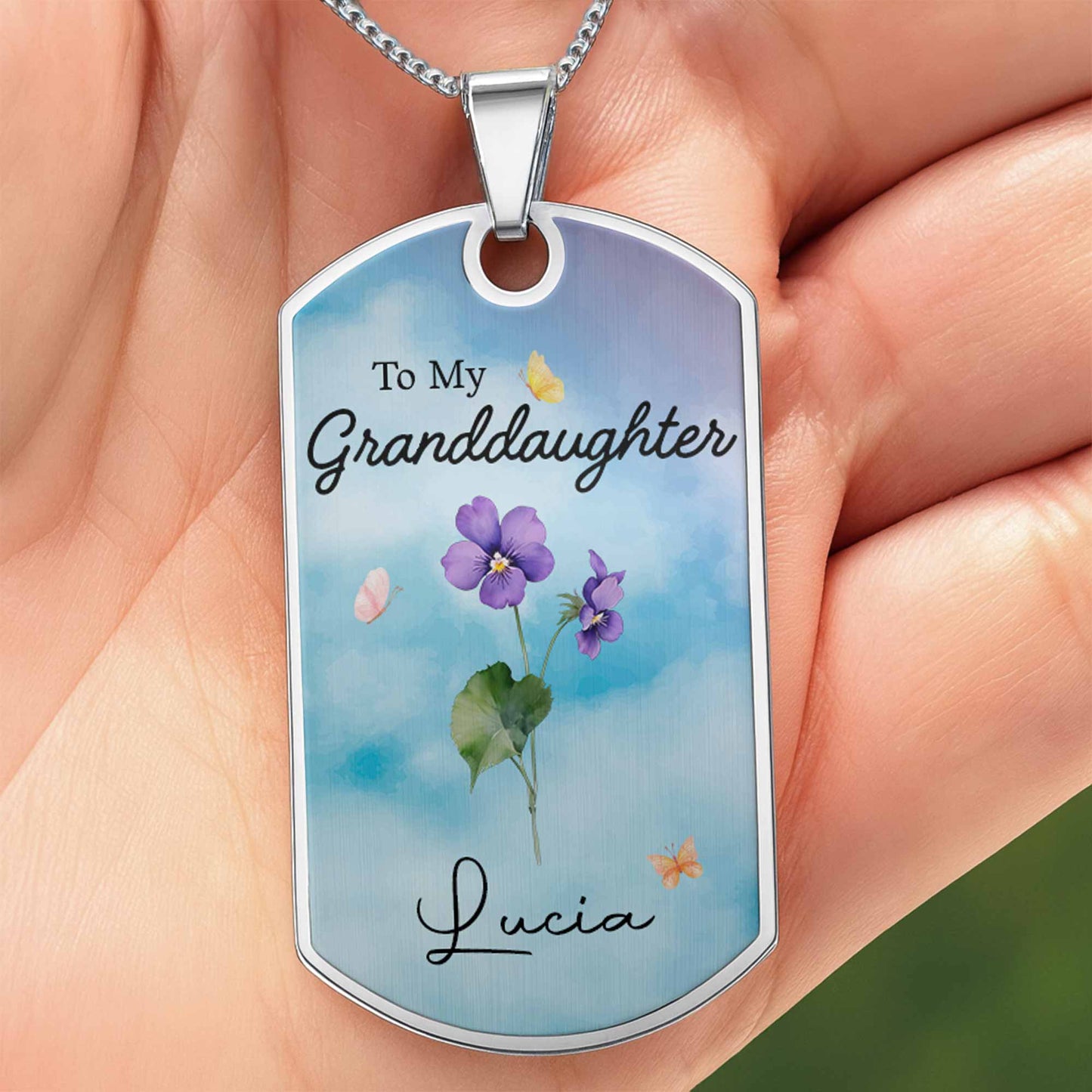 To My Granddaughter With Flowers And Butterflies