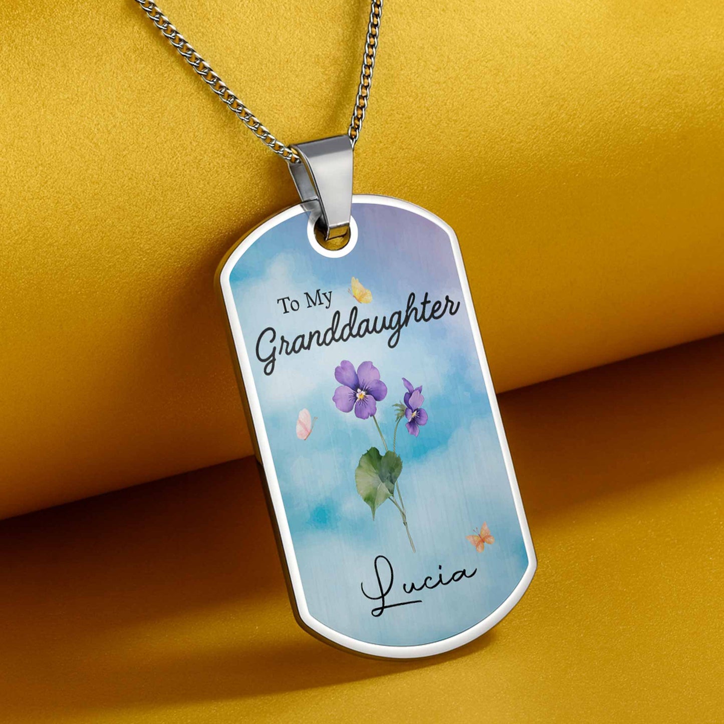 To My Granddaughter With Flowers And Butterflies