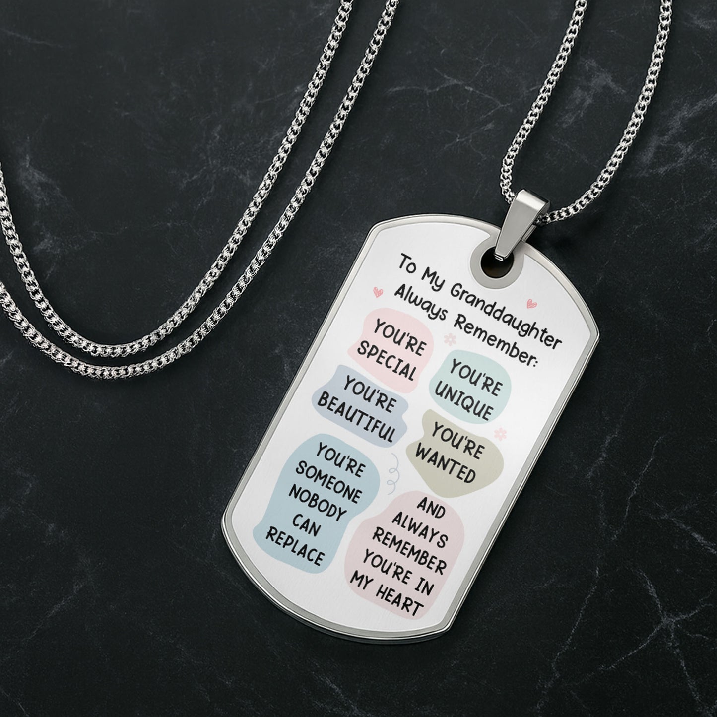Customizable Name & Image Necklace Featuring Cute Childlike Character