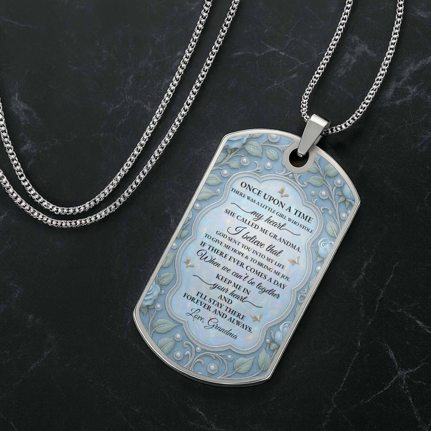 To My Granddaughter, A Reminder Of Love, Flower And Butterflies Tag