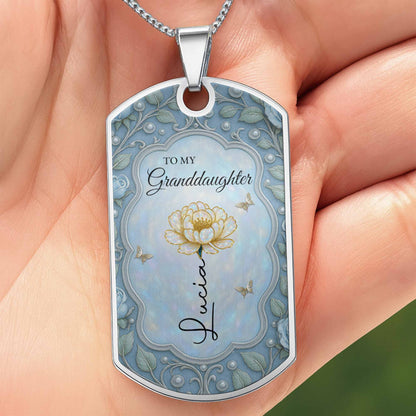 To My Granddaughter, A Reminder Of Love, Flower And Butterflies Tag