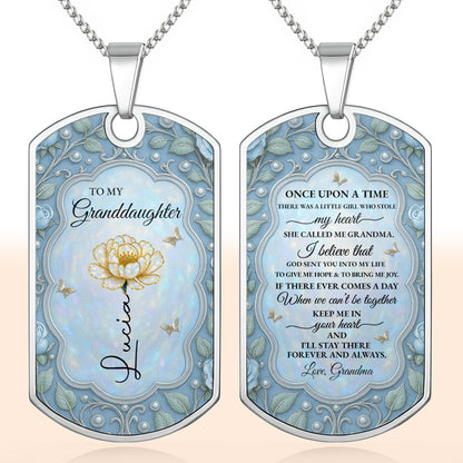 To My Granddaughter, A Reminder Of Love, Flower And Butterflies Tag