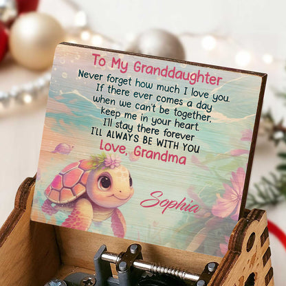 To My Granddaughter, Love From Grandma, Turtle And Flowers