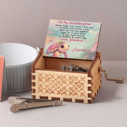 To My Granddaughter, Love From Grandma, Turtle And Flowers