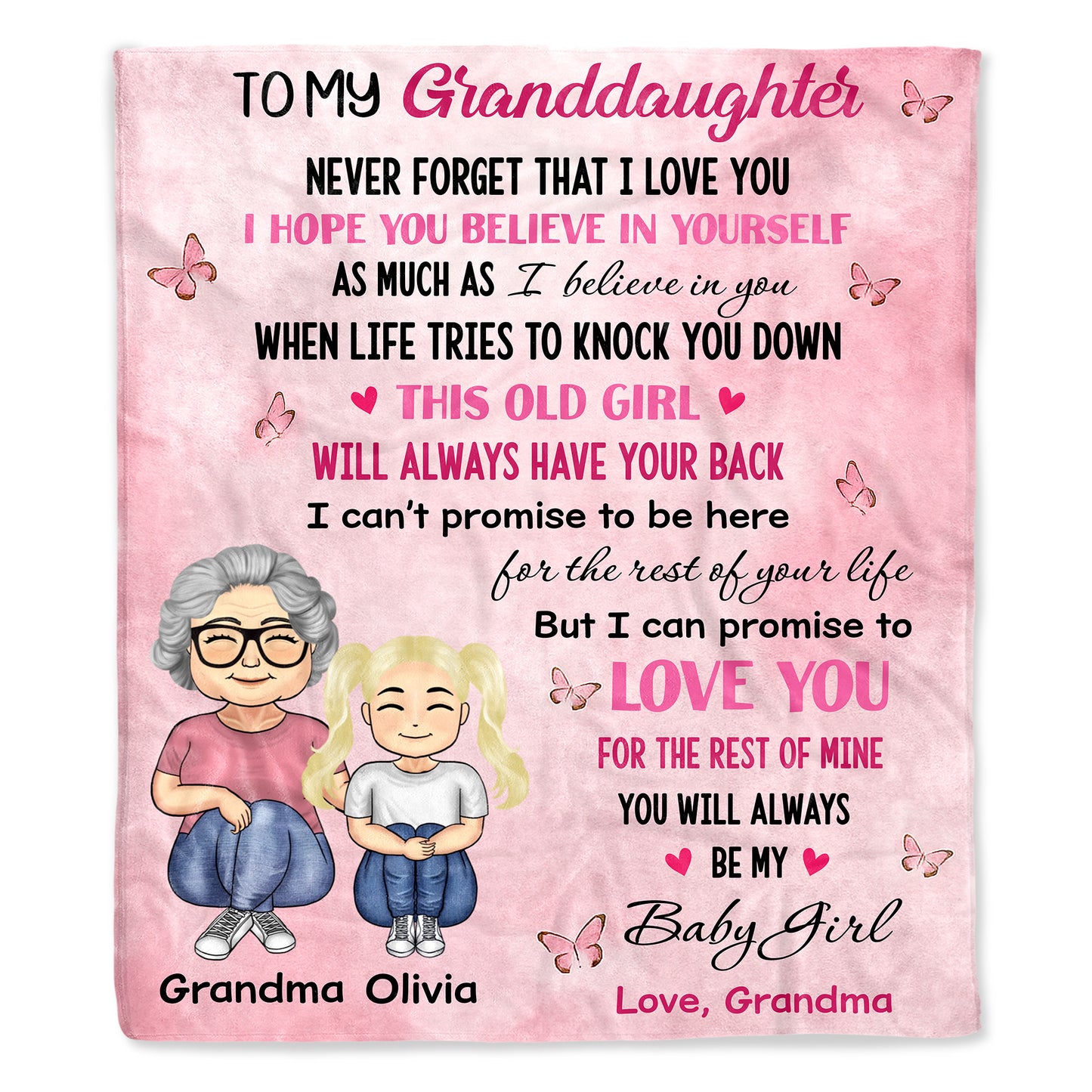 To My Granddaughter, Love Promise, Butterflies