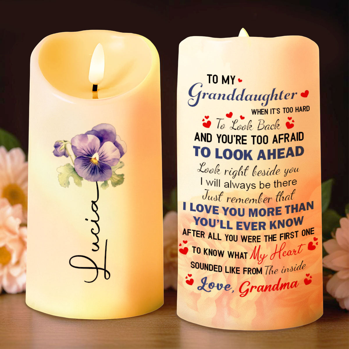 To My Granddaughter Love And Support Message With Flowers