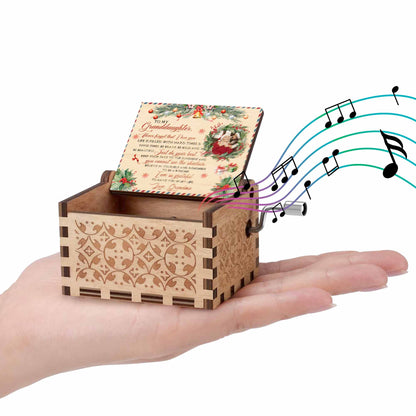 To My Granddaughter, Christmas Gifts And Holly Design