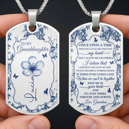 To My Granddaughter, Flowers And Butterflies Necklace