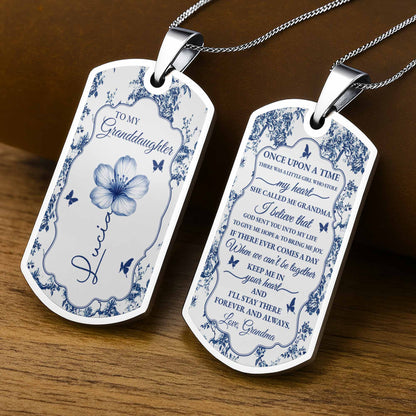 To My Granddaughter, Flowers And Butterflies Necklace