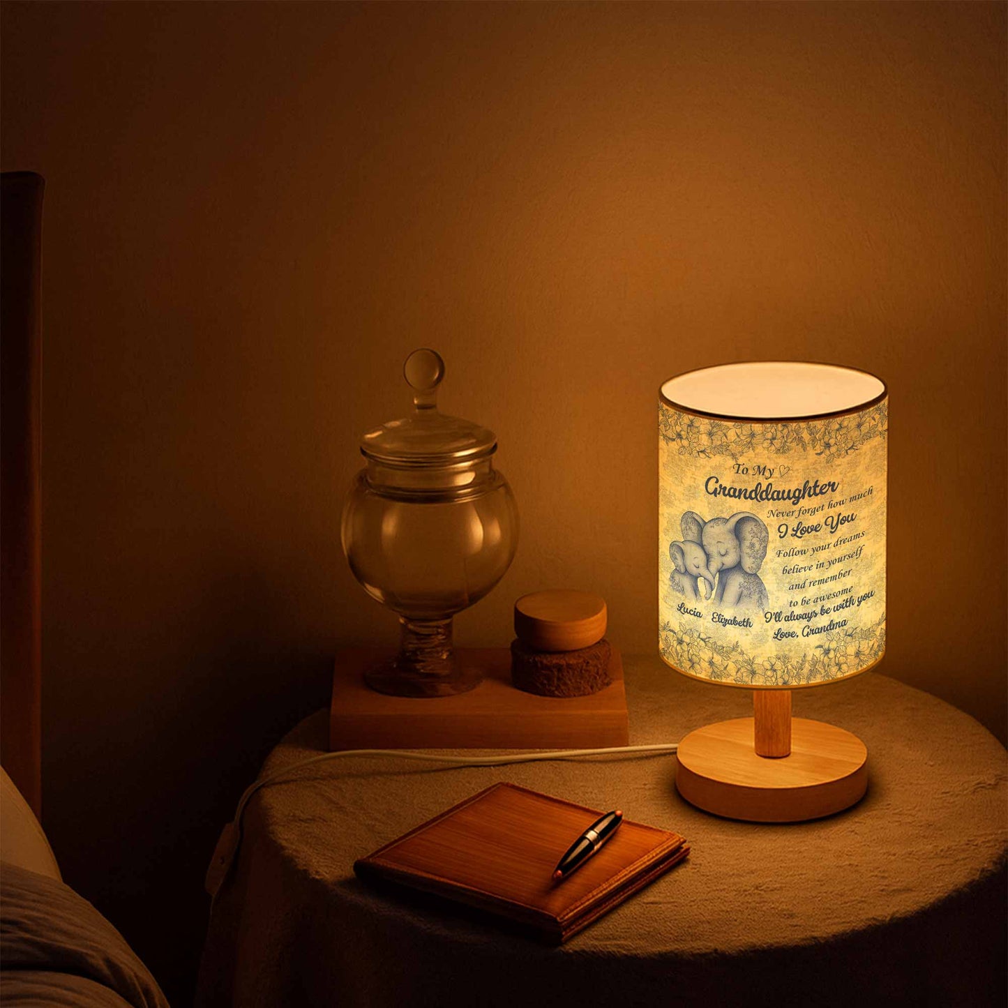 To My Granddaughter, Love Always, Elephants And Flowers