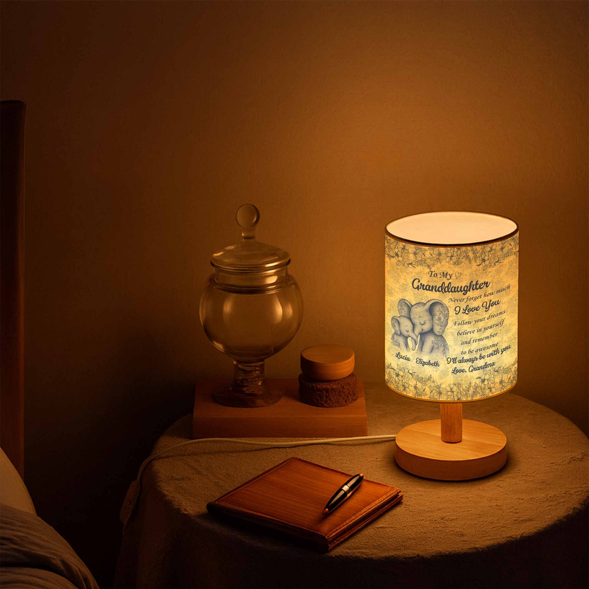 To My Granddaughter, Love Always, Elephants And Flowers