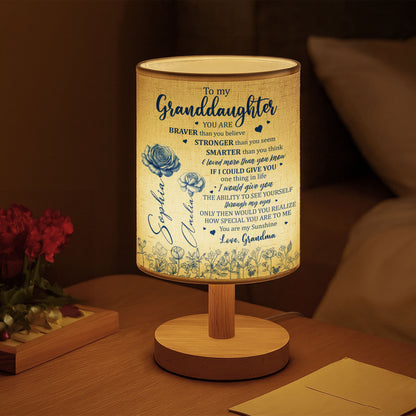 To My Granddaughter, You Are Braver Than You Believe, Love From Grandma - Personalized Custom Fabric Lamp - GDT407_FLAMP
