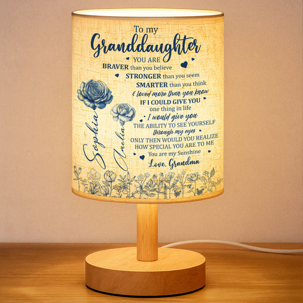To My Granddaughter, You Are Braver Than You Believe, Love From Grandma - Personalized Custom Fabric Lamp - GDT407_FLAMP