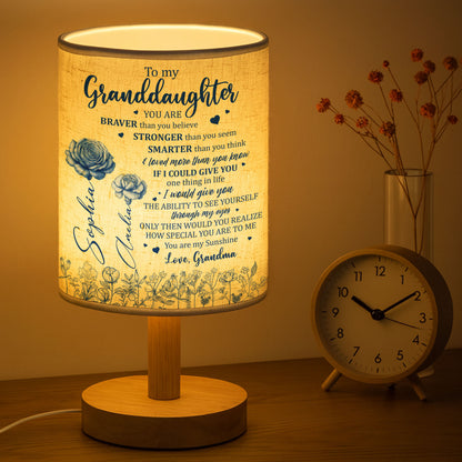 To My Granddaughter, You Are Braver Than You Believe, Love From Grandma - Personalized Custom Fabric Lamp - GDT407_FLAMP