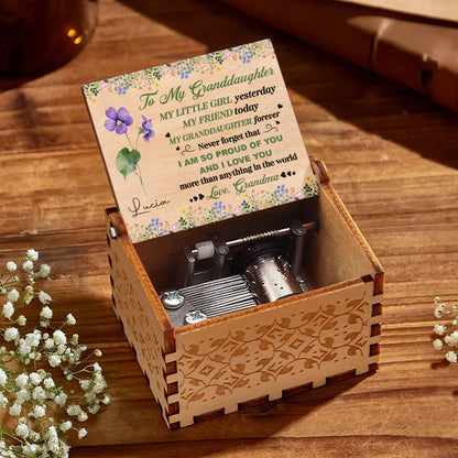 To My Granddaughter, Love Grandma, Flowers and Hearts