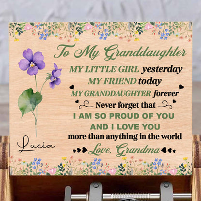 To My Granddaughter, Love Grandma, Flowers and Hearts
