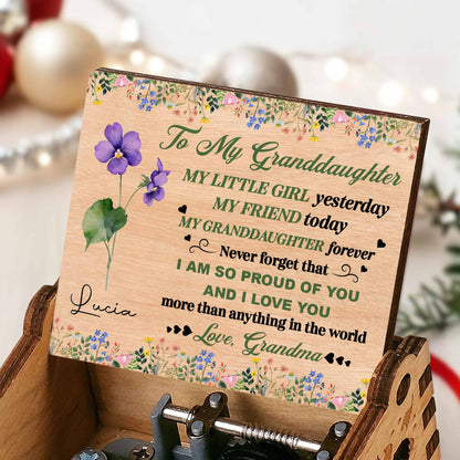 To My Granddaughter, Love Grandma, Flowers and Hearts