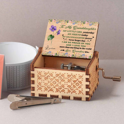 To My Granddaughter, Love Grandma, Flowers and Hearts