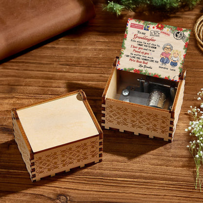 To My Granddaughter, Love Grandma, Grandmother And Granddaughter - Custom Music Box With "We Wish You A Merry Christmas" Tune - GDT409_MZX
