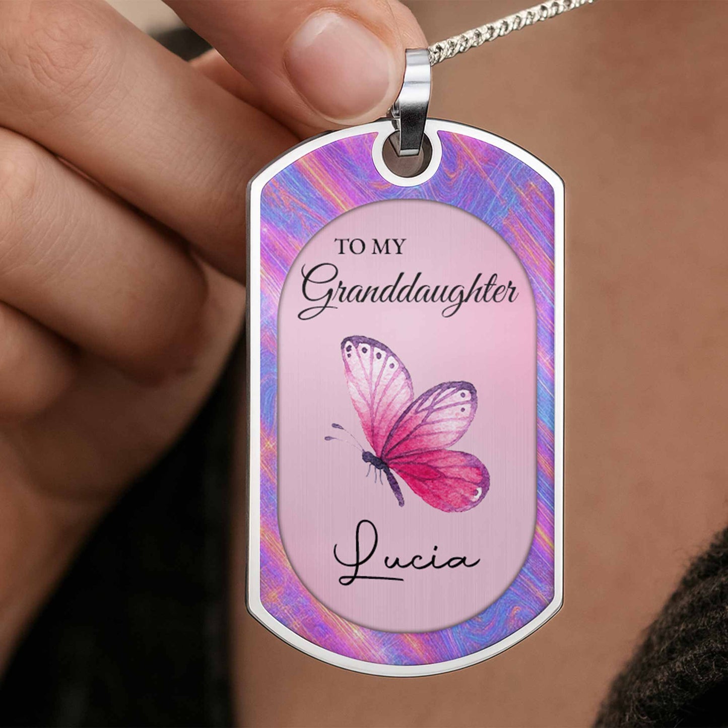 To My Granddaughter Butterfly Necklace