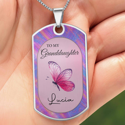 To My Granddaughter Butterfly Necklace
