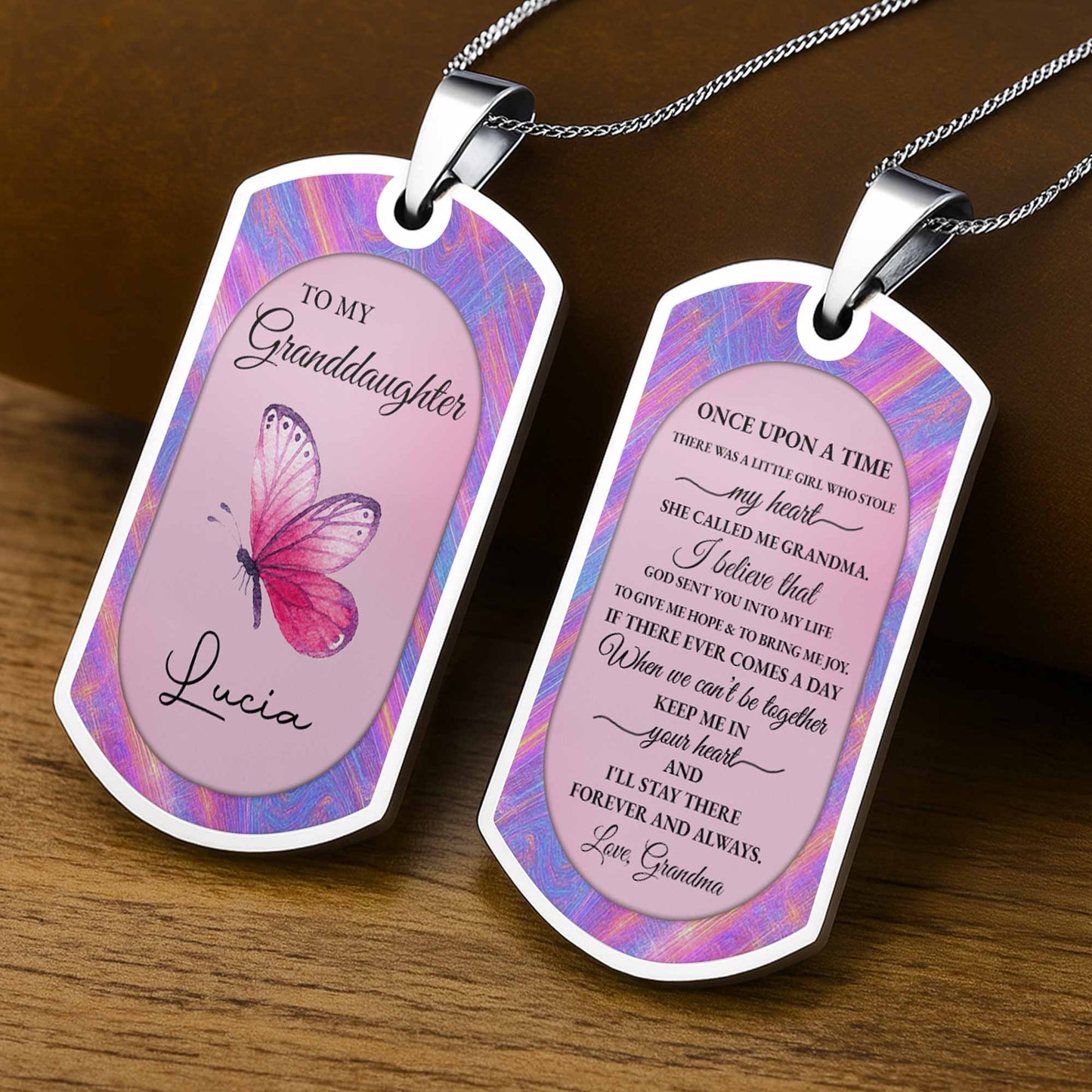 To My Granddaughter Butterfly Necklace