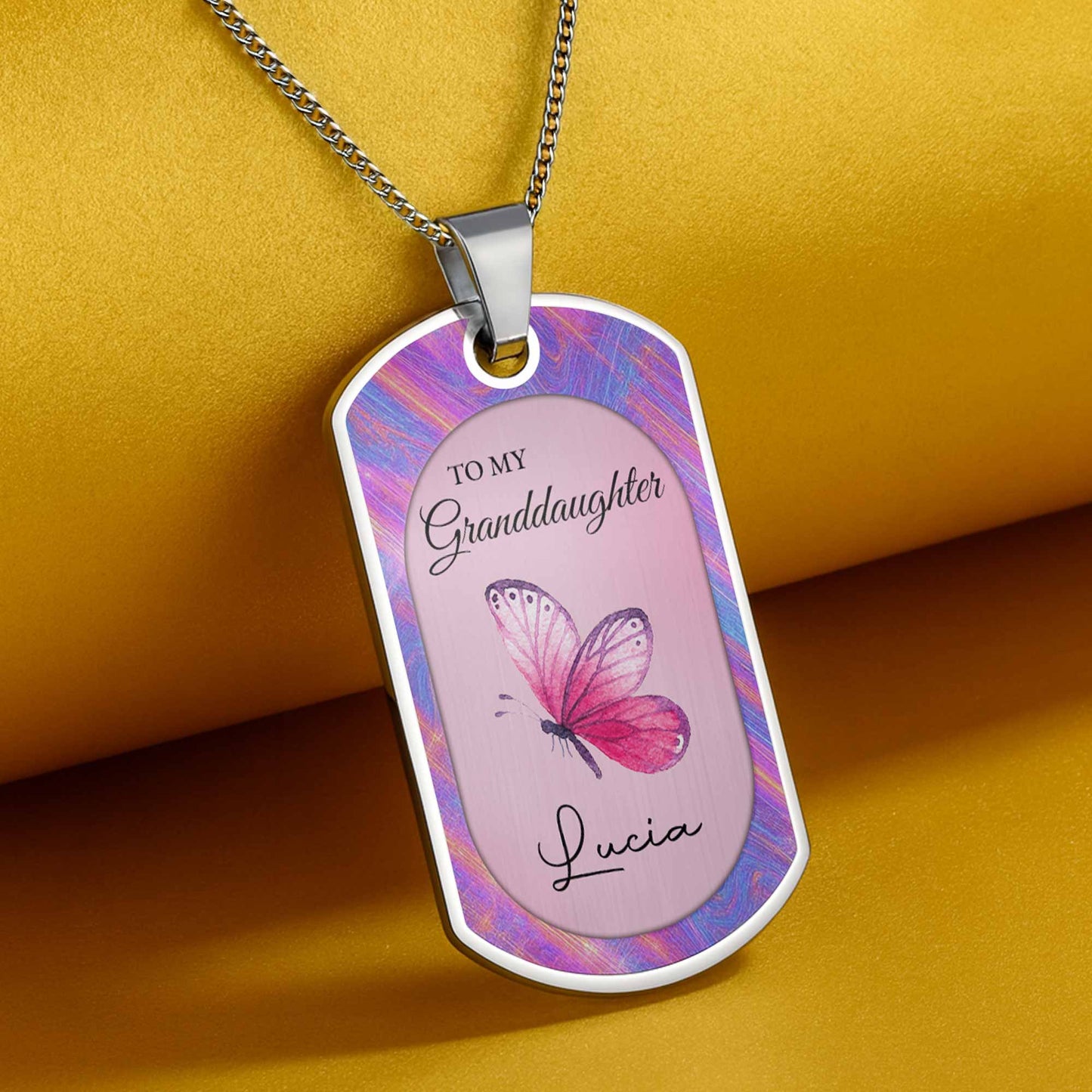 To My Granddaughter Butterfly Necklace