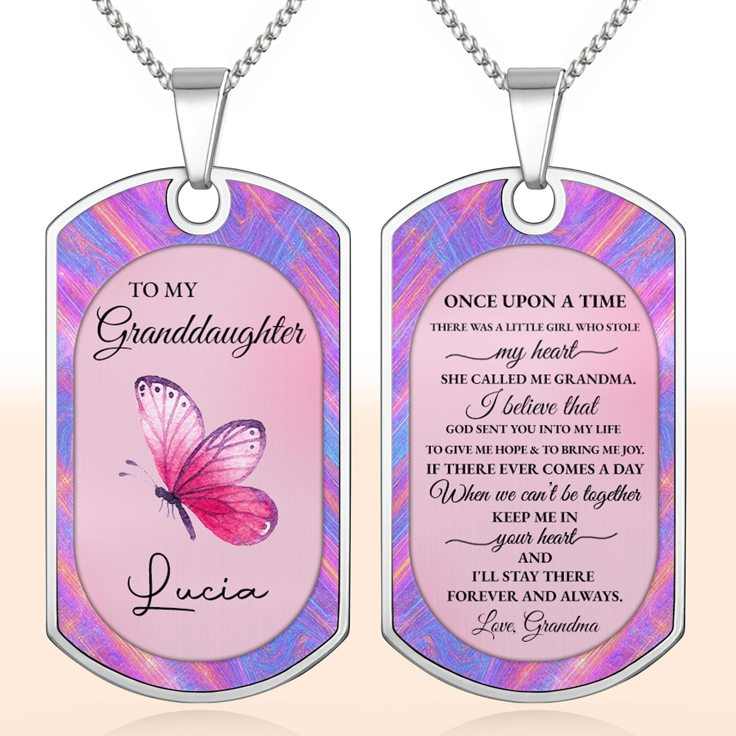 To My Granddaughter Butterfly Necklace
