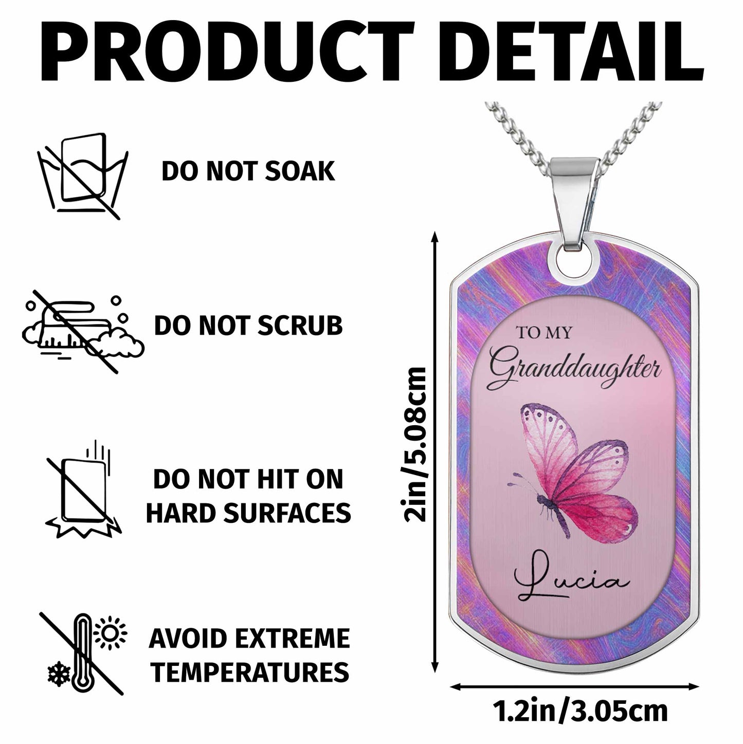 To My Granddaughter Butterfly Necklace