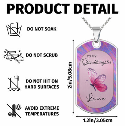 To My Granddaughter Butterfly Necklace
