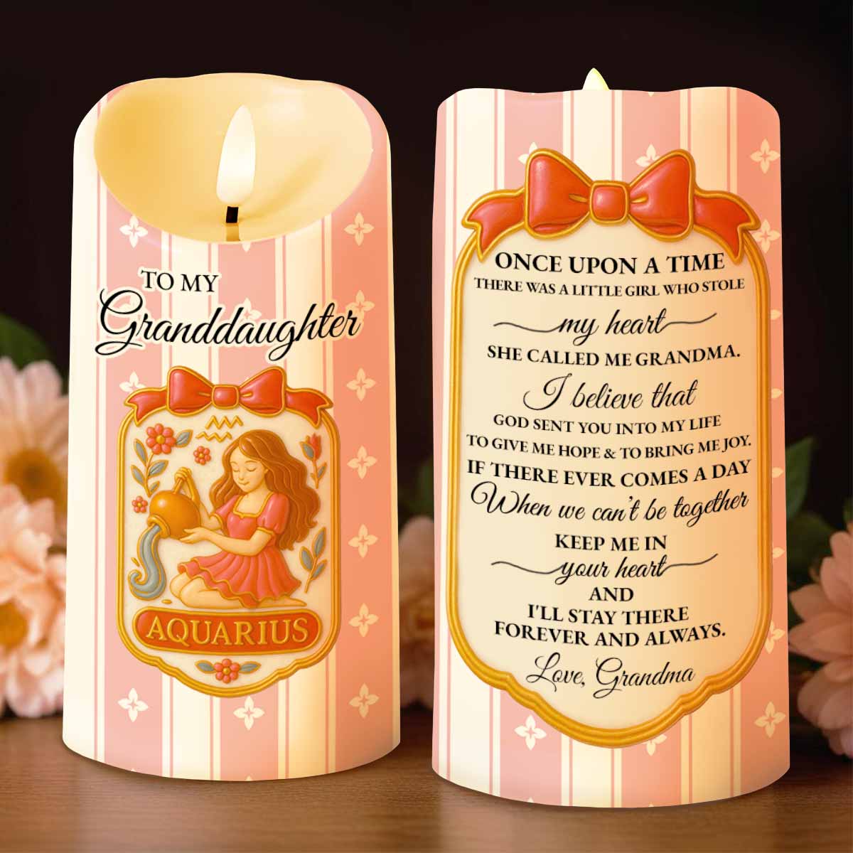 To My Granddaughter Little Girl And Zodiac Sign Keepsake