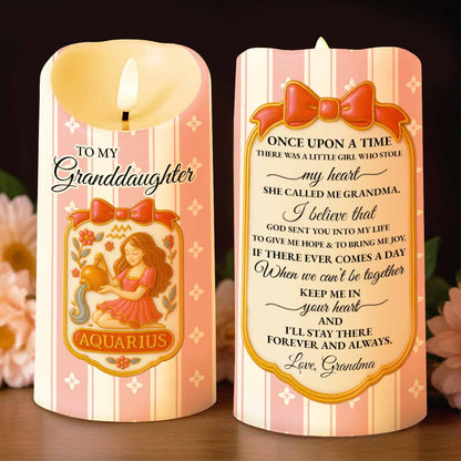 To My Granddaughter Little Girl And Zodiac Sign Keepsake