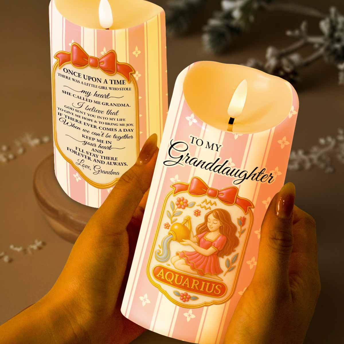 To My Granddaughter Little Girl And Zodiac Sign Keepsake