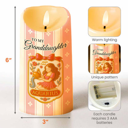 To My Granddaughter Little Girl And Zodiac Sign Keepsake