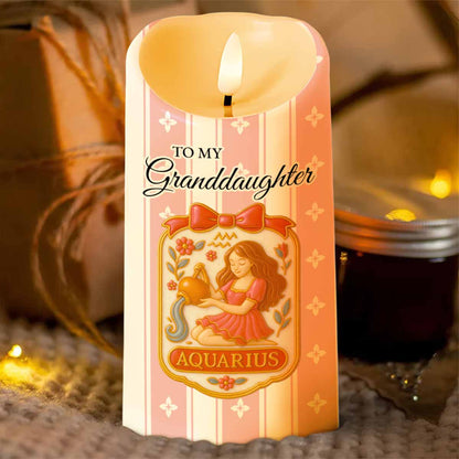 To My Granddaughter Little Girl And Zodiac Sign Keepsake