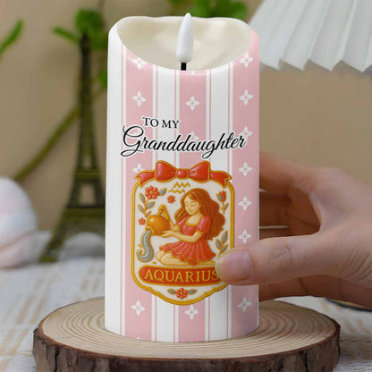 To My Granddaughter Little Girl And Zodiac Sign Keepsake