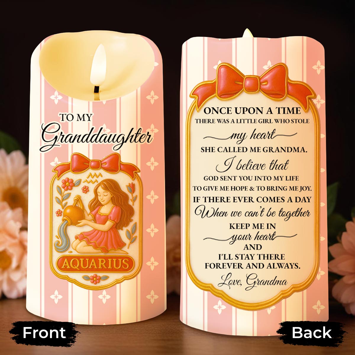 To My Granddaughter Little Girl And Zodiac Sign Keepsake