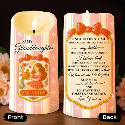 To My Granddaughter Little Girl And Zodiac Sign Keepsake